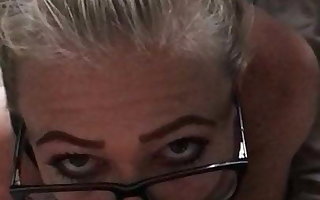 Blonde wife blows tighten one's belt