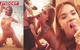 LETSDOEIT - Hot Czech Pornstar Angel Piaff Masturbates By The Seaside Increased by Blows Her BF