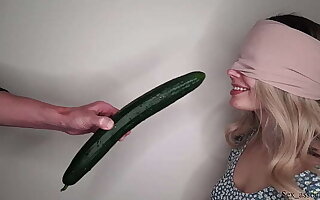 Blindfolded dumb step sister tricked come by sucking my dick increased by swallowing cum surrounding the taste game