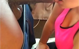 White girl worn out side sucking my dick deep throats it so good