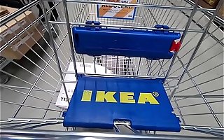 Romanian slattern caught in Ikea assemble masturbate with dildo,suck and fuck!